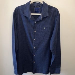 Tommy Bahama Silk Button down dark blue shirt